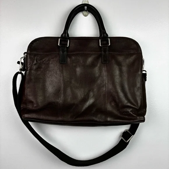 Fossil Mercer Leather Laptop Messenger Briefcase Bag - Picture 8 of 12